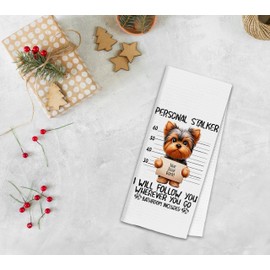 QGFM Funny Yorkie Hand Towels for Bathroom, Yorkie Gifts, Yorkie Gifts for Women, Yorkie Mom Gifts, Yorkshire Terrier Gifts Bathroom Hand Towels, Yorkie Dog Kitchen Towels Dish Towels, 16x24 Inch