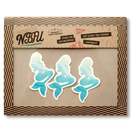 Hermosa sirena 1 (juego de 3) calcomanía de vinilo troquelado impermeable de 2 pulgadas para portátil, botella de agua, vaso, funda para teléfono, coche, monopatín, parachoques de pared, lindo, retro