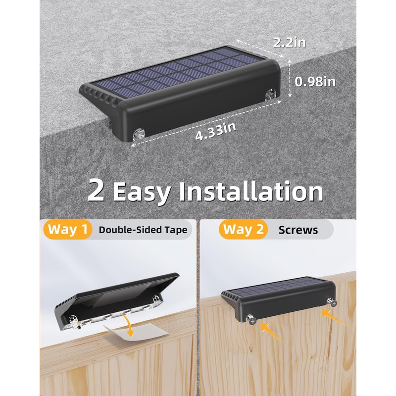 VOLISUN Solar Deck Lights 20 Pack, Warm White Glow LED