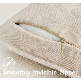 Pillow Covers Set of 2, Chenille Pillow Covers with Elegant Design, JOMWEN Soft and Luxurious Decorative Throw Pillows for Couch, Bed, Living Room Home (Chenille Beige, 50 x 30cm)