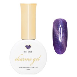 Daily Charme C23 Astra Velvet Galaxy Cat Eye Magnetic Gel Nail Polish 15ml, Soak Off UV Led Gel Nail Polish, Home DIY/Nail Salon Manicure (Deep Plum Purple)