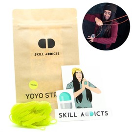 SkillAddicts Yoyo Strings - Yellow 10pcs (works with any yo-yo, all tricks and levels, includes set of jo-jo stickers and yoyo tricks learning app)