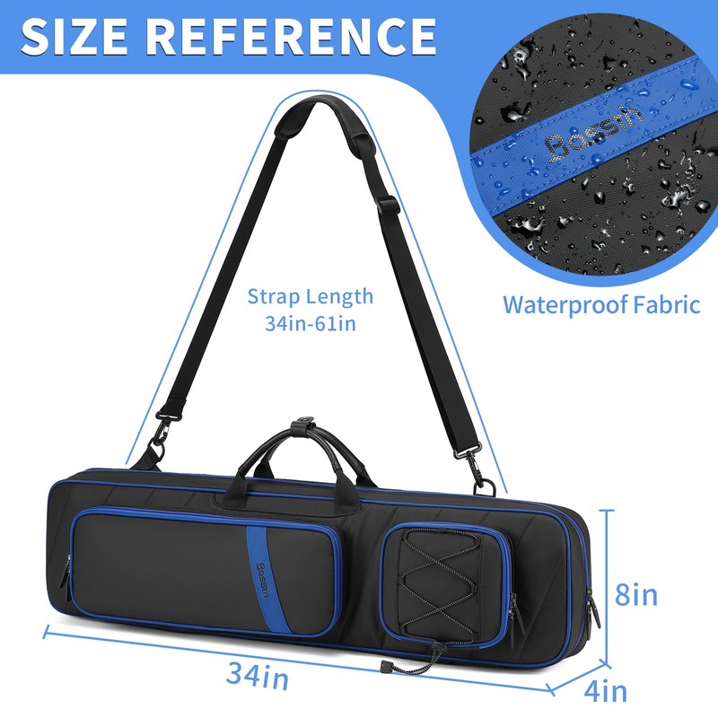 BOSSTIN Pool Cue Case, 5x5 Pool Stick Billiard Cue Accessories