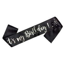OMISS It's My Birthday Sash - Day Wear for Your Birthday (Black and Silver)