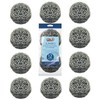 Stainless Steel Wool Scourer -Jumbo Sized- 12 Pack, 35 Grams,