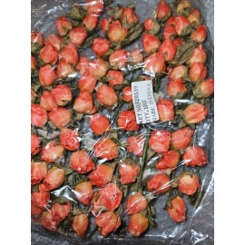 Creations Millinery Silk ROSE BUDS with LEAVES Bouquet DIY Crafts 12pc