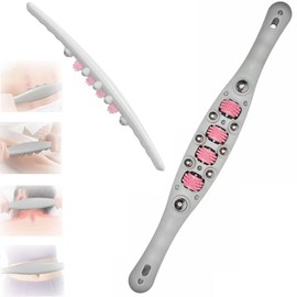 BUCCQTR Multi-Functional Roller Ball Massage Stick for Low Back Meridian Unblocking Trapezius Muscle Massage Shoulder and Neck Kneading Abdomen, Massage Scraping Plasticity Whole Body General Purpose