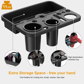 Johgee Salon Tray Cart with Extra Storage Space, Salon Rolling Tray, Adjustable Height Salon Tray on Wheels, Removable Hair Extension Tool Tray for Hairdressers, Color Tray for Salon Home Use