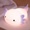 Cute Axolotl Silicone Night Light, Soft LED Nursery Lamp for