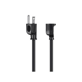 Monoprice 105296 1ft 16AWG Power Extension Cord Cable, 13A (NEMA 5-15P to NEMA 5-15R),Black - 13A