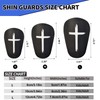 2 Pairs Shin Guards Soccer, Black and White Cross Shin