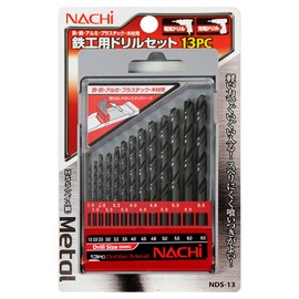 NACHI Round Shaft Metalworking Drill 13-piece Set in Plastic Case, Assorted Metalworking Drill NDS-13