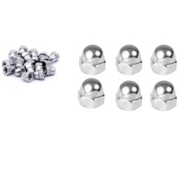 Stainless Steel Cap Nut Hex Acorn Dome Head M3 M4 M5 M6 M8 M10 Marine Grade Nut for Screws Bolts Fasteners, Rust-Resistant Hardware, DIY Home Improvement Outdoor Projects - Pack of 6 (M5)