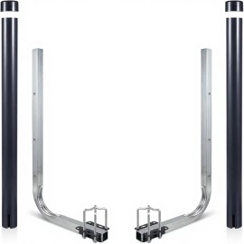 40in/48in/60in Boat Trailer Guides Height Adjustable Rustproof Galvanized Steel Poles Kits PVC Pipes U-boltsModel Number: Black