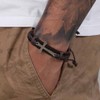 Branets Mens Leather Bracelet Bible Text Cross Bracelet Adjustable Wristband