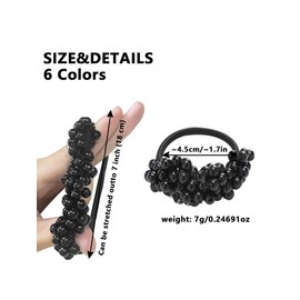 Faux Pearl Decorated Hair Tie, Casual Simple High Stretch All Match Hair Scrunchie for Women, Daily Use Clean Girl Outfit Hair Accessories, High Elastic Ponytail Holder for Teen Girl