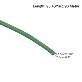 sourcing map Suede Cord, 98.43 Yard 2.6mm Flat Leather Thread String for Purse Handbag Shoelace DIY Crafts Bracelet Making, Dark Green 1 Roll