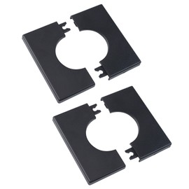 UFURMATE Pipe Wall Covers, 2Pcs 42mm Diameter ABS Plastics Square Escutcheon Plates Self-Adhesive Pipe Plate Covers Decorative Shower Pipe Covers for Pipe Tube Decoration (Black)