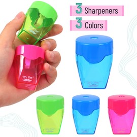 Mr. Pen- 24Pcs Pencil Sharpener Manual, Small Dual Hole Pencil Sharpeners Bulk for School Office Home, Colorful Manual Pencil Sharpener for Kids