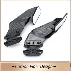 Unbranded Carbon Fiber Complete Wind Wing Rearview Mirror for Suzuki 2006 2007 GSXR600/750