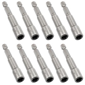 SIMAIYUN 10 Pcs 1/4 Inch Quick Change Power Nut Driver Bit, Hex Magnetic Power Hex Nut Driver Magnetic Extension Socket Drill Bit Set for Electric Hand Drill, Screwdriver