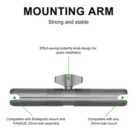 FANAUE Aluminum Mounting Arm - Dual 20mm Socket Ends for All Industry Standard Ball Joints, Adapters, and Mounts (DA-150M)