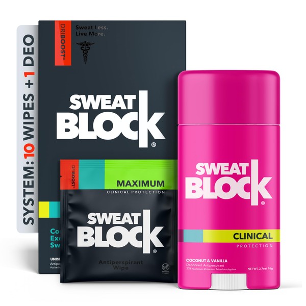 SweatBlock MAX STRENGTH Deodorant System for Women - Hyperhidrosis Aid