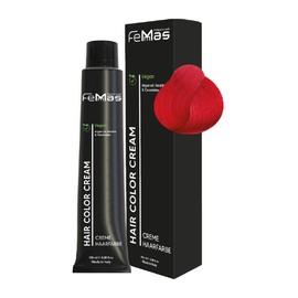 FemMas Hair Colour Fantasy Fire Red, Cream Hair Colour with Argan Oil, Keratin & Ceramides, as Permanent Hair Colouring or Tint for Radiant, Durable Colour Results, 100 ml