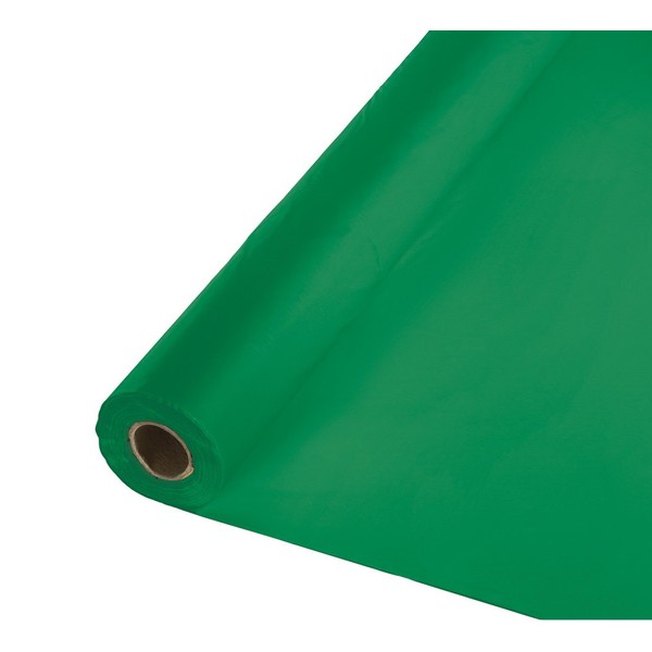 Creative Converting Roll Plastic Table Cover, Emerald Green , 100' x 40" -