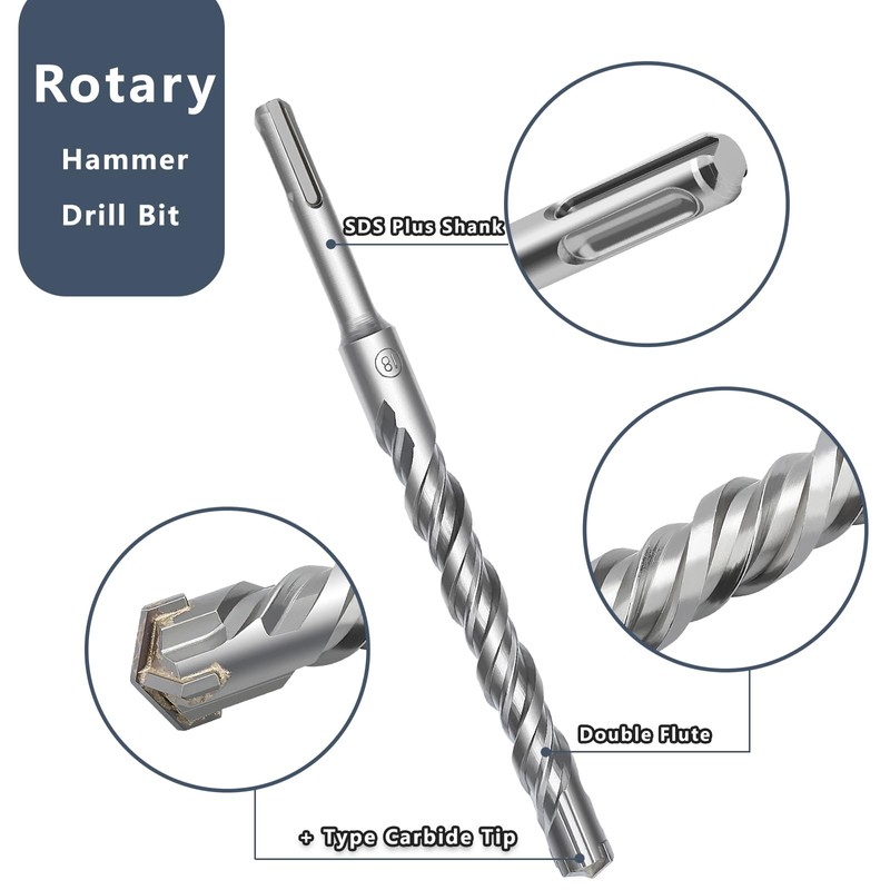 6 Pcs 3/8 to 5/8 inch (10-16mm) SDS Plus Rotary