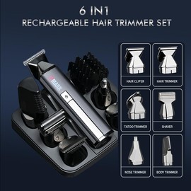WMARK Men's Hair Trimmer, Stainless Steel Body Hair Removal Tool, Kevlar Professional Electric Shaving Set NG-HT001