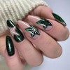 SINHOT St Patrick's Day Press on Nails Medium Almond Green