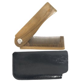 FOMIYES 2sets Professional Beard Accessory Wooden Mustache Comb Portable Folding Pocket Hair Tool