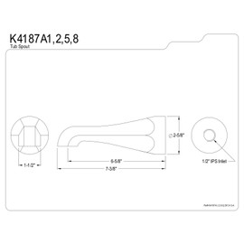 Kingston Brass K4187A5 Designer Trimscape Showerscape Tub Faucet Spout, Oil Rubbed Bronze