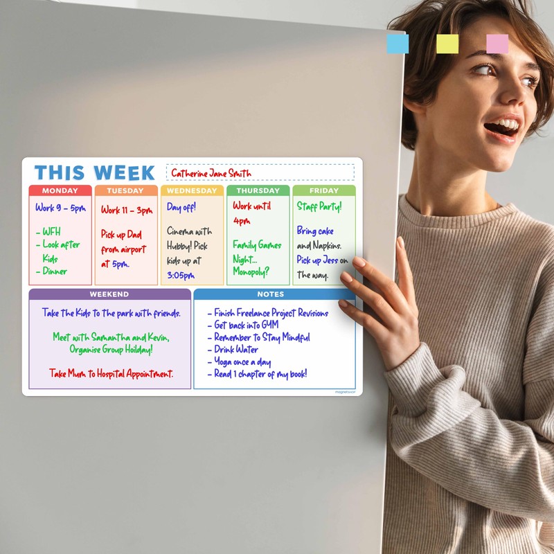 TMS Magnetic Monthly Calendar, Weekly Planner and Daily Organiser for