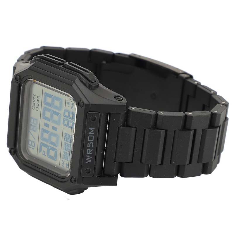 Digital Watch 50m Waterproof Backlit Display Electronic Watch with Alarm