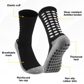 Utensilsto 8 Paar Fußball Socken | Grip Socken Football Socks Herren in Schwarz/Weiß | Größe 39-44 | Für Fußball, Training Basketball Laufen Radfahren