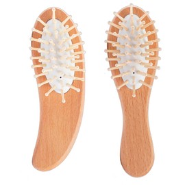 Ouliget Massage Air Cushion Comb,Mini Wooden Scalp Massager,Portable Travel Hairbrush Hair Detangling Brush for Reducing Hair Breakage,Wet Thick Curly Hair Anti Static Detangling Brush,2 Pices