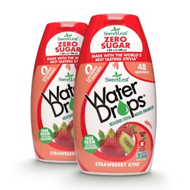 SweetLeaf Water Flavoring Drops - Stevia Water Enhancer, Sugar Free, Zero Calorie Water Additive, Contains Monk Fruit Extract, Gluten Free, Keto Friendly - Strawberry Kiwi, 1.62 Fl Oz (Pack of 2)