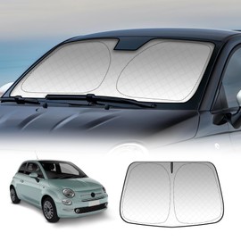 KUNGKIC Für FIAT 500 2008-2023 Abarth 595 2012-2023 Auto Windschutzscheibe Sonnenschutz Frontscheibe Faltbarer Sonnenschirm Blockiert UV-Strahlen Sonnenblende Schutz (vorne Windschutzscheibe)