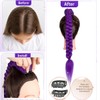 26inch Long Purple Braid Hair Ponytail Easy Clip In Purple