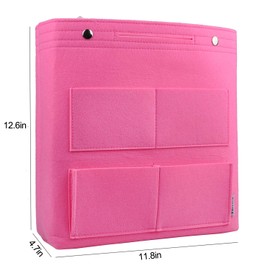 Vercord Felt Tall Long Purse Tote Backpack Bag Insert Organizer Inside for Women Pink