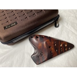 Focalink Double Chamber Alto C Ceramic Ocarina - Authenticity Proved by Engraved Identification Code on Each Piece! Linn's Arts Exclusive! W/Exclusive Hard-shell Case (Alto C W/Case)