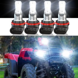 CHUSYYRAY 4Pcs For 2018 Honda RUBICON 500 LED Replacement Bulb ATV Headlight Bulb 80W