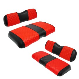 XUANYUDG0769 Golf Cart Front and Rear Seat Covers for EZGO RXV 2008-up OEM Ordinary Front Seat and Aftermarket Common Rear Seat Kits, No Stapler Vinyl Leather Diamond EZGO RXV Seat Covers