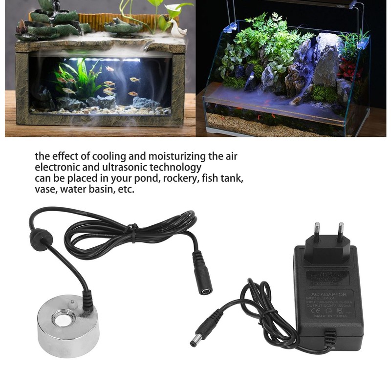 Ultrasonic Mist Maker Aluminum Alloy Cool Mist Water Fountain Fog