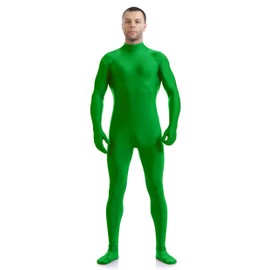 Aniler Chromakey Green Bodysuit Invisible Effects Background Chroma Keying Green Body Suit for Green Screen Photography Photo Video (Large, Headless Green)