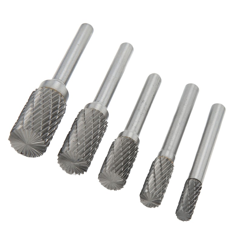 Double Cut Carbide Burrs Rotary Files Set 6mm Shank for