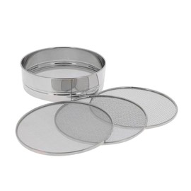 Stainless Steel Interchangeable 4 Mesh Sieve Silver, 20 cm Mesh Wire Net Round Sifter 4 in 1 Kitchen Baking Flour Powdered Icing Sugar Sifting Strainer Filter Atta Wheat Rice Maida Chalni