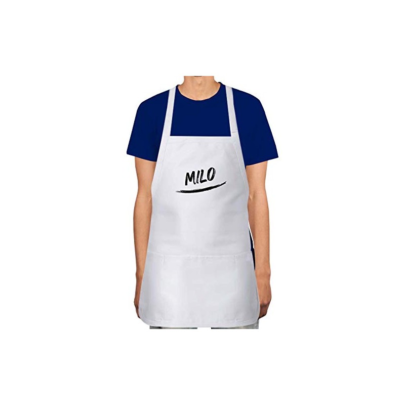 Makoroni - Milo Name Apron Adjustable Kitchen Chef Apron with